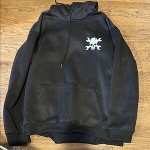 Men's Black Hoodie with Skull Design
